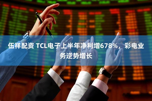 伍祥配资 TCL电子上半年净利增678%，彩电业务逆势增长